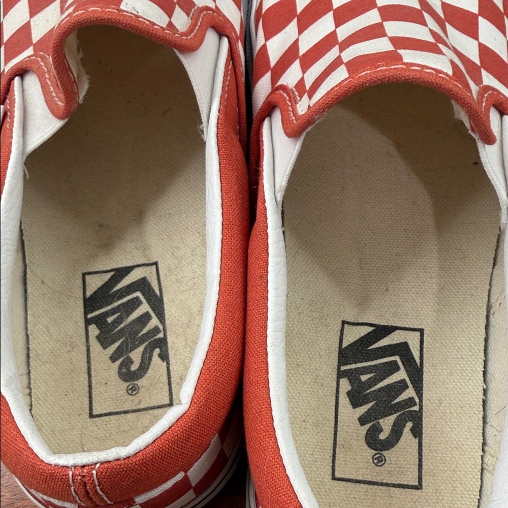 Vans Brown Checkerboard Slip-On Shoes - Picture 4 of 5